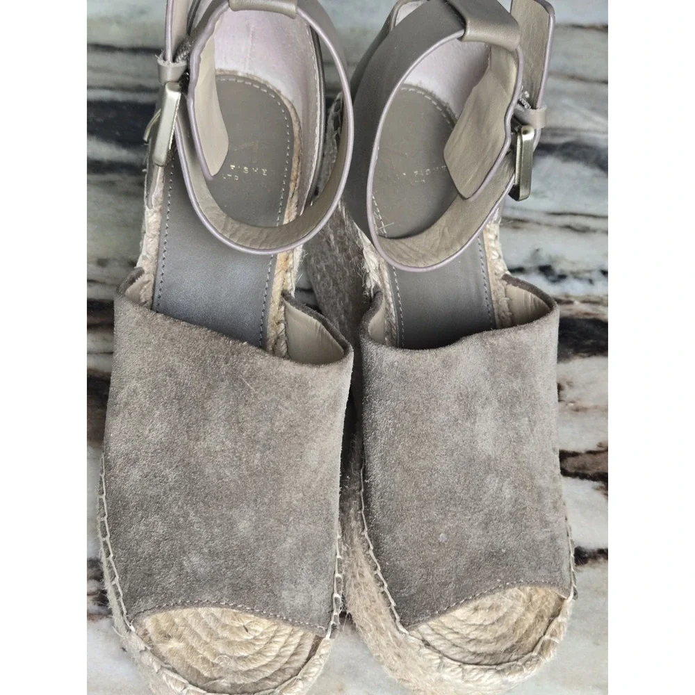 Marc Fisher Olive Green Multi Suede‎ Nelly Espadrille Platform Shoes 6.5